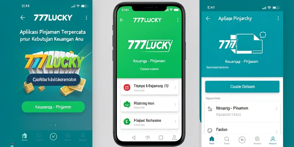 Tampilan antarmuka aplikasi 777LUCKY untuk pinjaman yang mudah digunakan.