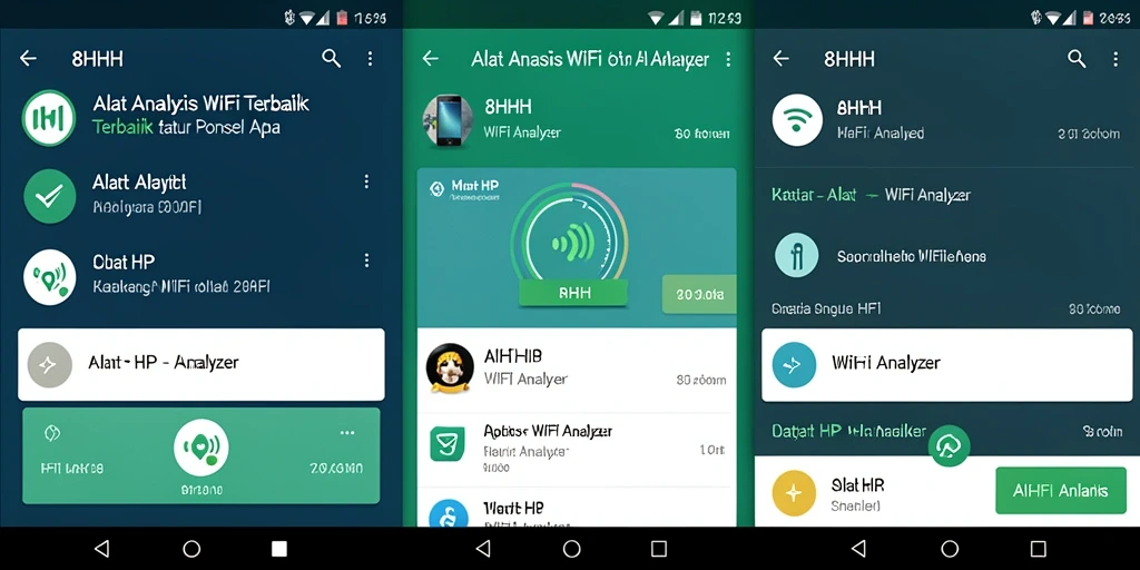 Tampilan antarmuka 8HHH yang memberikan informasi analisis WiFi secara real-time.