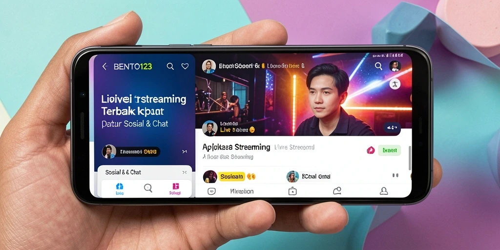 Antarmuka menarik dan interaktif dari aplikasi Live Streaming BENTO123.
