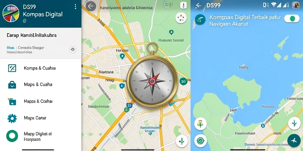 Antarmuka <strong>DS99</strong> yang modern dan intuitif untuk navigasi kompas.