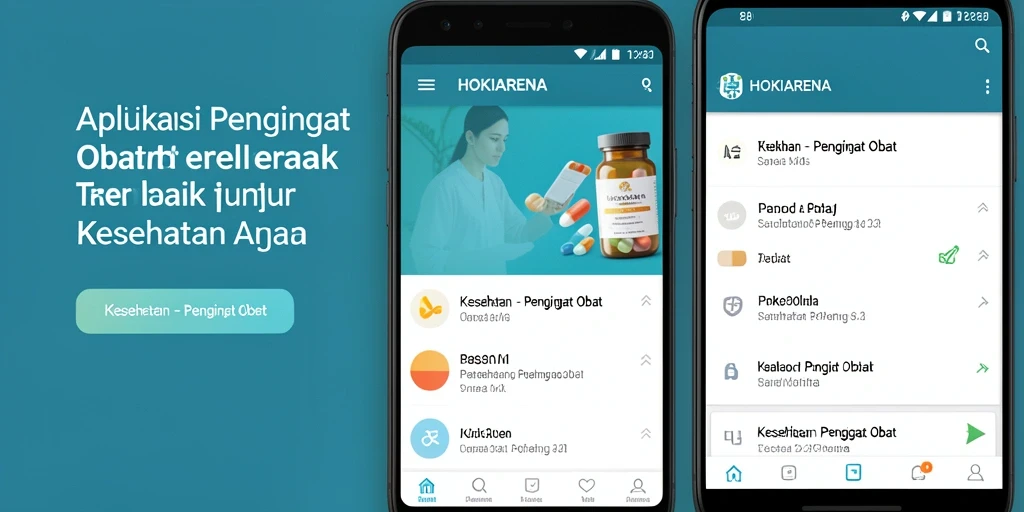 Antarmuka HOKIARENA yang menarik dan mudah digunakan untuk pengingat obat.