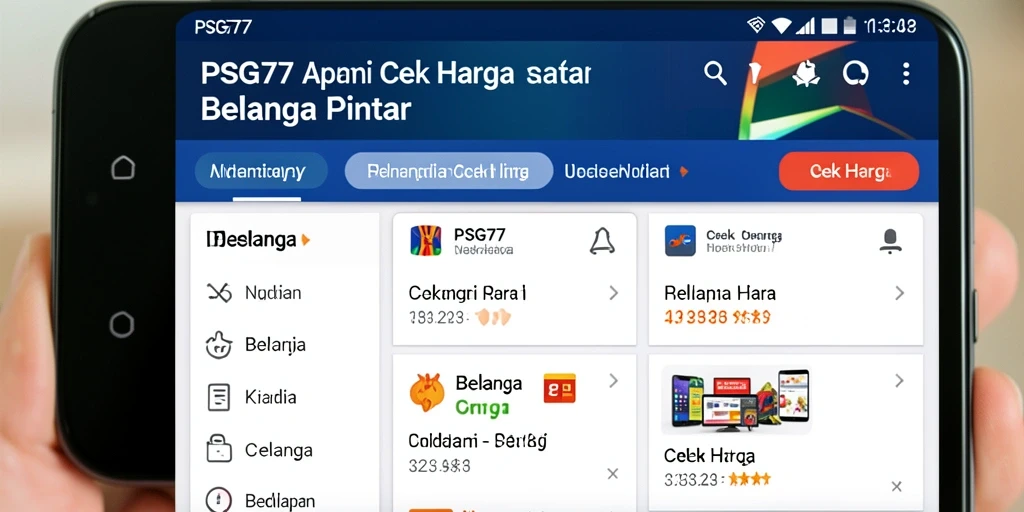 Tampilan utama aplikasi PSG77 untuk cek harga yang mudah digunakan.