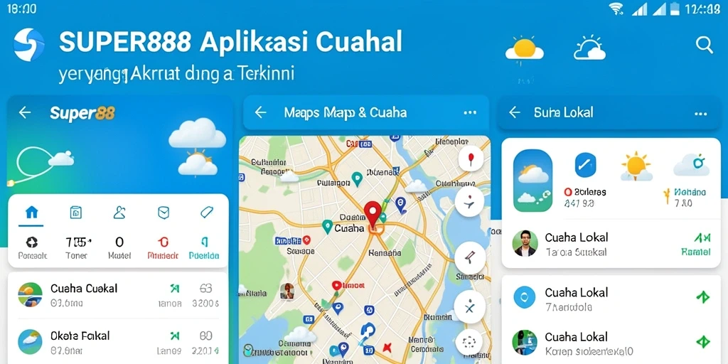Tampilan antarmuka pengguna SUPER88 dengan informasi cuaca terkini.