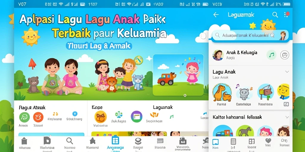 Antarmuka ramah anak V07 dengan berbagai pilihan lagu.
