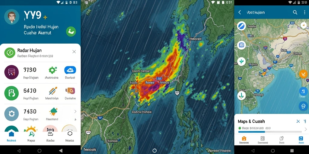 Tampilan antarmuka Y89 yang menampilkan data Radar Hujan dengan jelas.